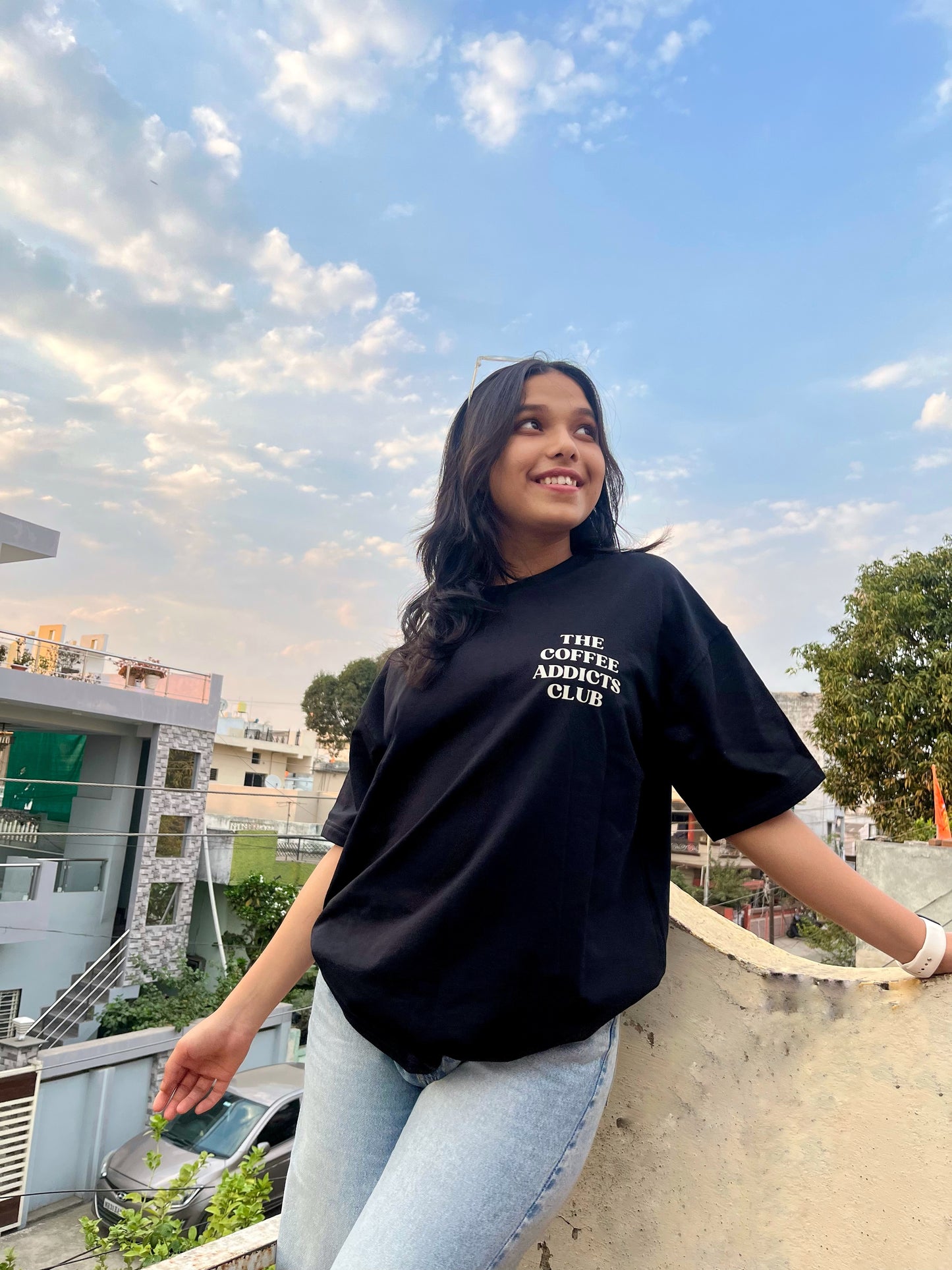COFFEE ADDICTS CLUB OVERSIZED UNISEX T-SHIRT