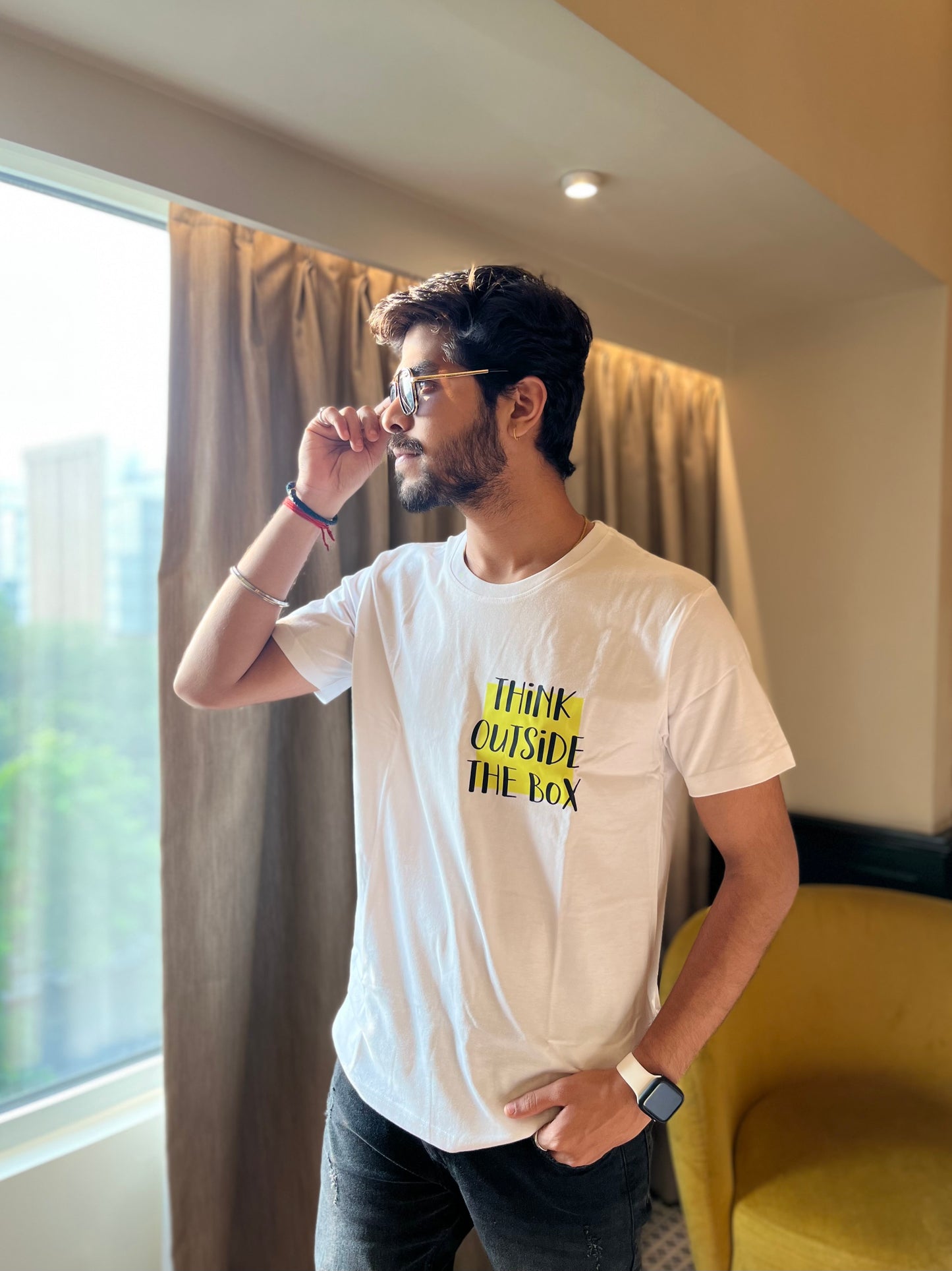 THINK OUTSIDE THE BOX UNISEX T-SHIRT
